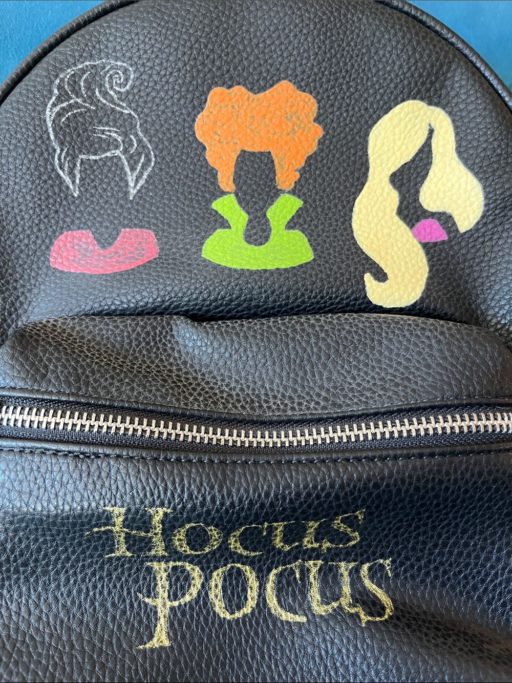 Hocus Pocus Black Mini Backpack with Witch Silhouettes - Picture 4 of 7